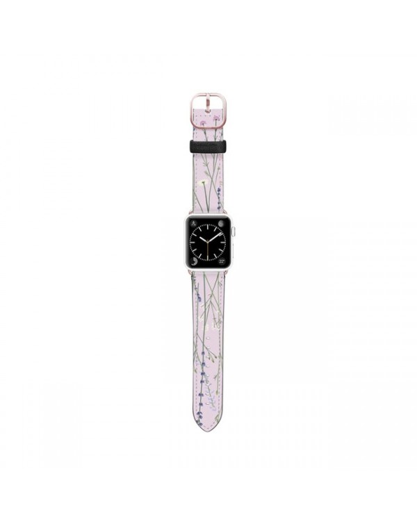 Casetify - Safiano Leather Band Gigi Garden Lavender for Apple Watch Series 3/4/5/6/SE 44mm/42mm
