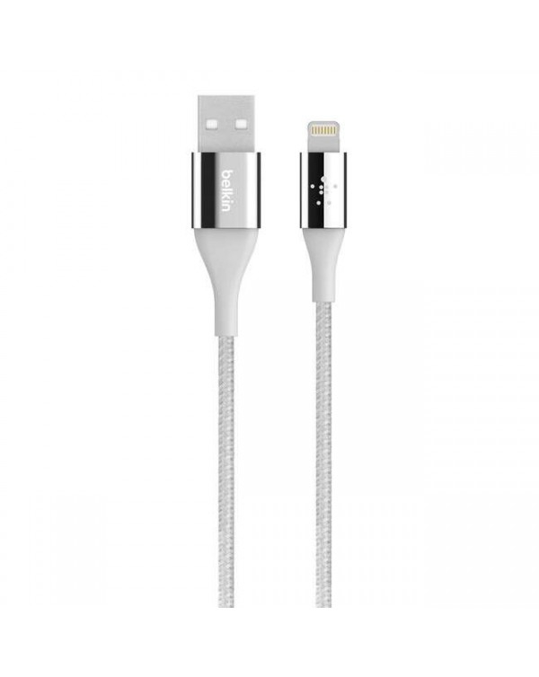 Belkin - Duratek Charge/Sync Lightning Cable 4ft Silver