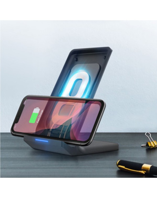 HyperGear 10W Black Dual Coil Wireless Fast Charging Stand w/ Fast Charge Wall Charger