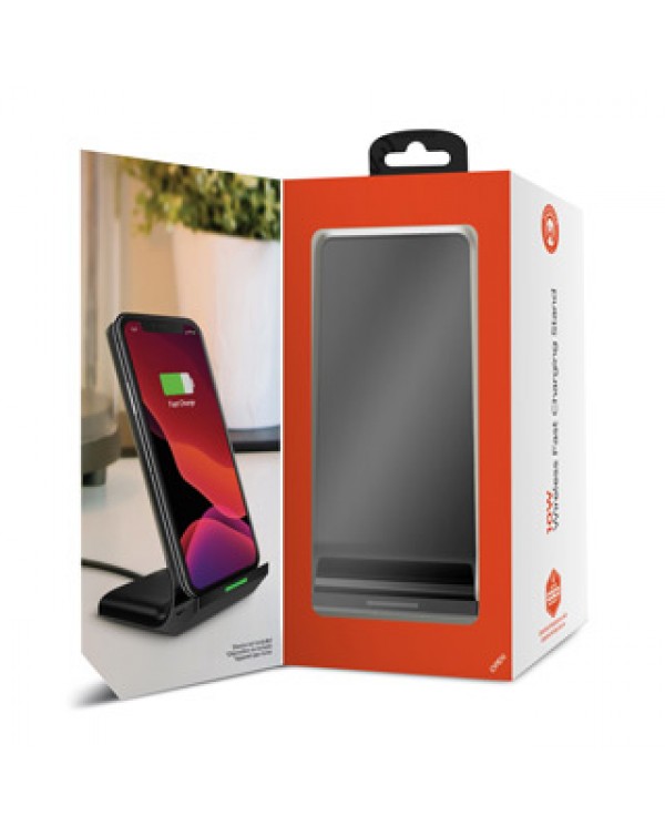 HyperGear 10W Black Dual Coil Wireless Fast Charging Stand w/ Fast Charge Wall Charger