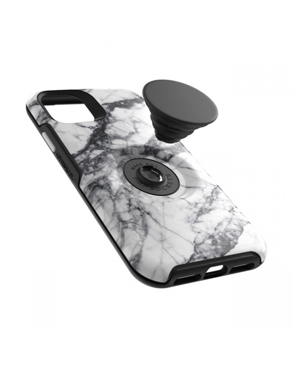 Otterbox - Otter + Pop Symmetry Case with Swappable PopTop White Marble for iPhone 11