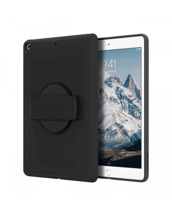 Griffin - Survivor AirStrap 360 Case Black for iPad 10.2 (2019/2020/2021)(7th/8th/9th Gen)