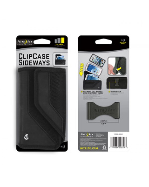 Universal Nite Ize Black Rugged Clip Case Sideways