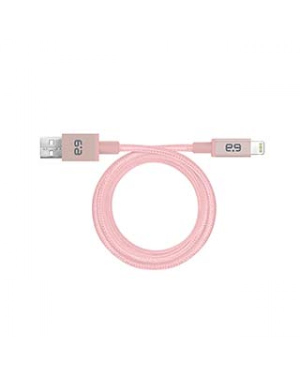 PureGear Rose Gold Lightning Metallic Braided Charge and Sync Cable (120cm)