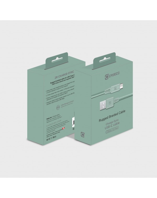 Rugged Braided USB Type C Cable - 2 Meter