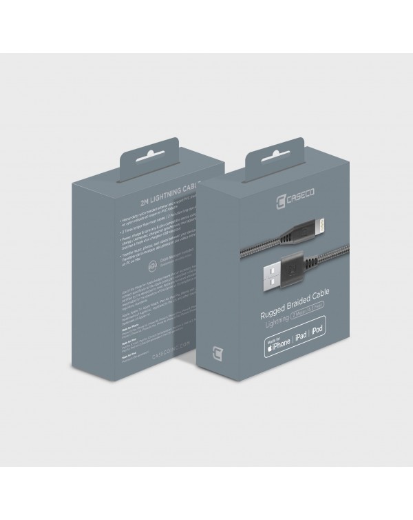 MFI Approved Braided Lightning Cable 5V 2.4Amp - 2 Meter