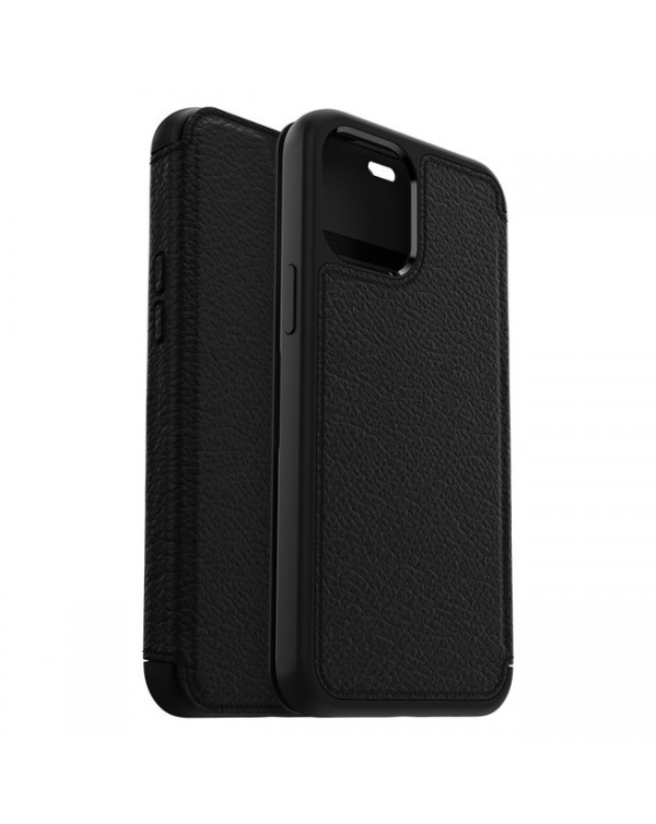 Otterbox - Strada Folio Leather Case Shadow (Black/Pewter) for iPhone 12 Pro Max