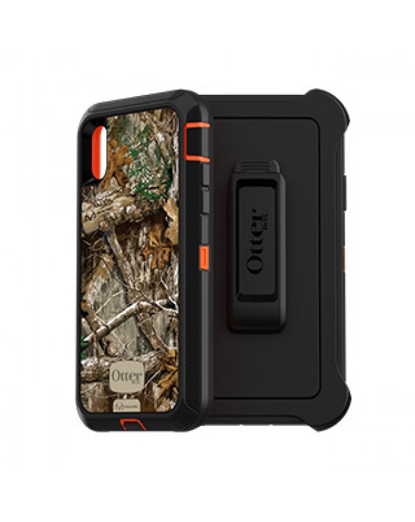 iPhone XR Otterbox Orange/Black Realtree (Edge) Camo Defender Series case