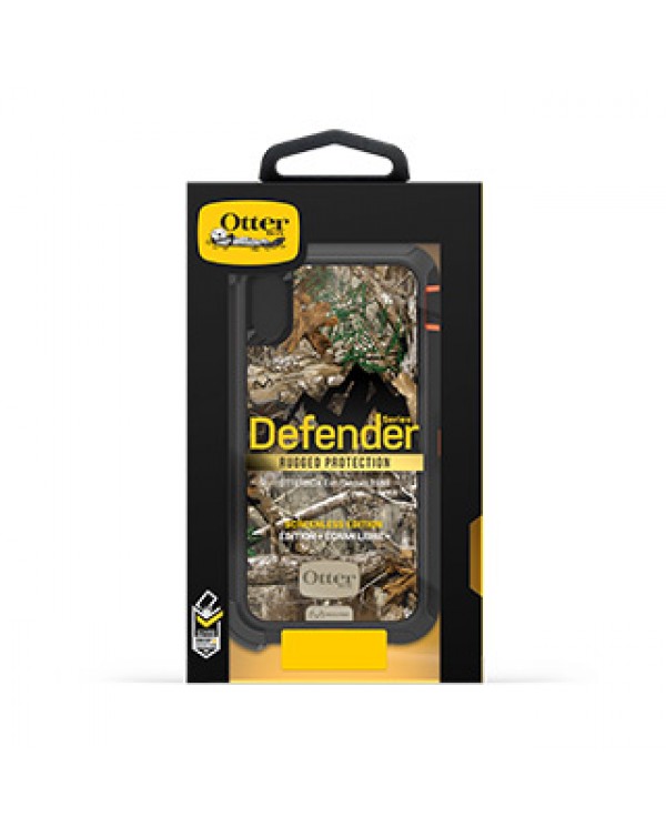 iPhone XR Otterbox Orange/Black Realtree (Edge) Camo Defender Series case