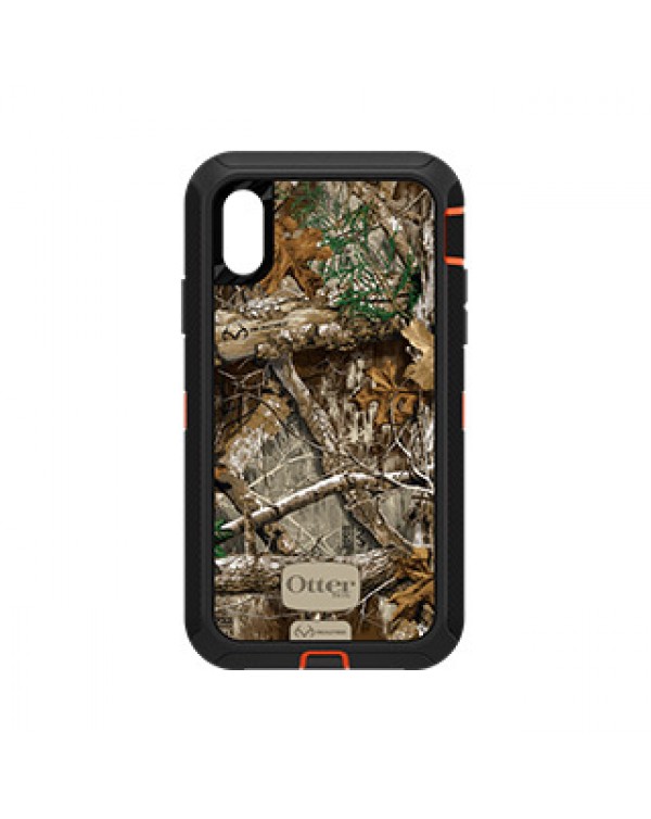 iPhone XR Otterbox Orange/Black Realtree (Edge) Camo Defender Series case
