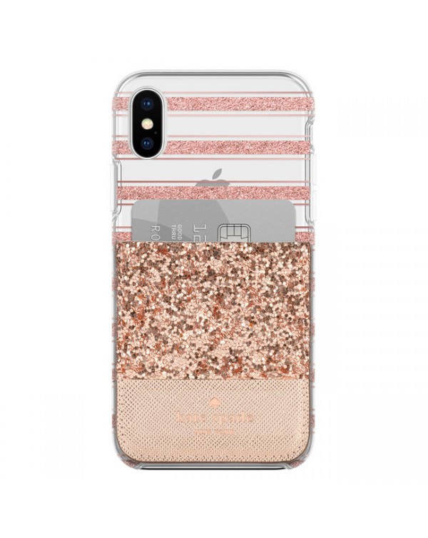Kate Spade - Sticker Pocket Glitter Rose Gold