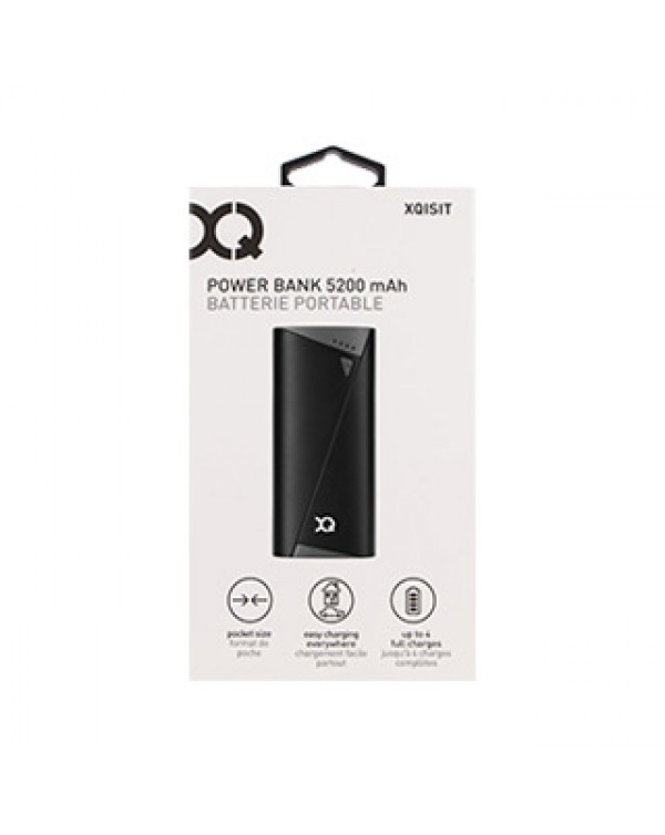 Xqisit Black/Grey 5200 mAh Portable Power Bank