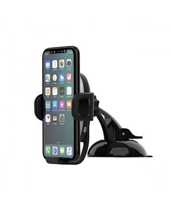 PureGear 10W Black AutoGrip Universal Car Charging Mount w/ Qi + Suction Mount