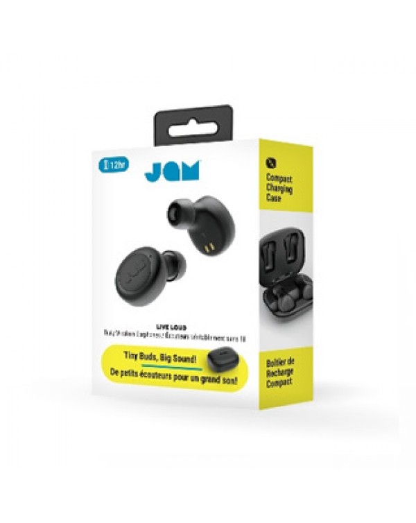 JAM Black Live Loud Bluetooth True Wireless Earbuds