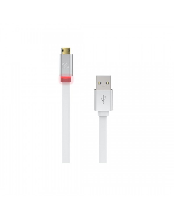 Scosche FlatOUT LED EZ TIP Reversible Lightning Cable- White - 6 Inch