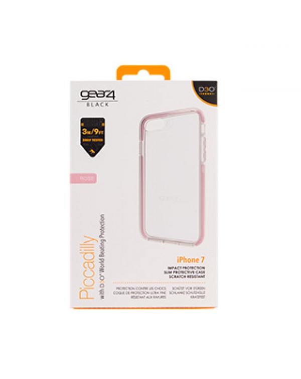 iPhone SE(2020)8/7/6S/6 Gear4 D3O Clear/Rose Gold Piccadilly case