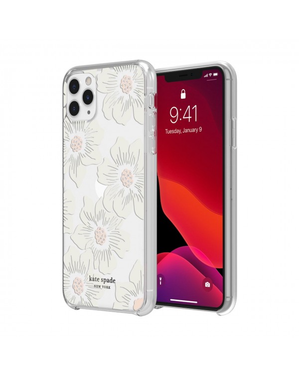 Kate Spade - Protective Hardshell Case Hollyhock Floral Clear for iPhone 11 Pro Max