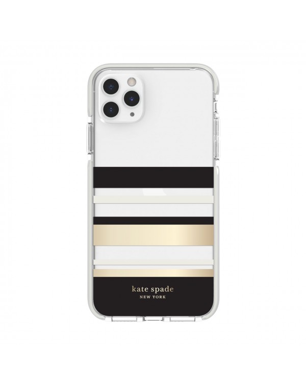 Kate Spade - Defensive Hardshell Case Park Stripe Clear for iPhone 11 Pro Max