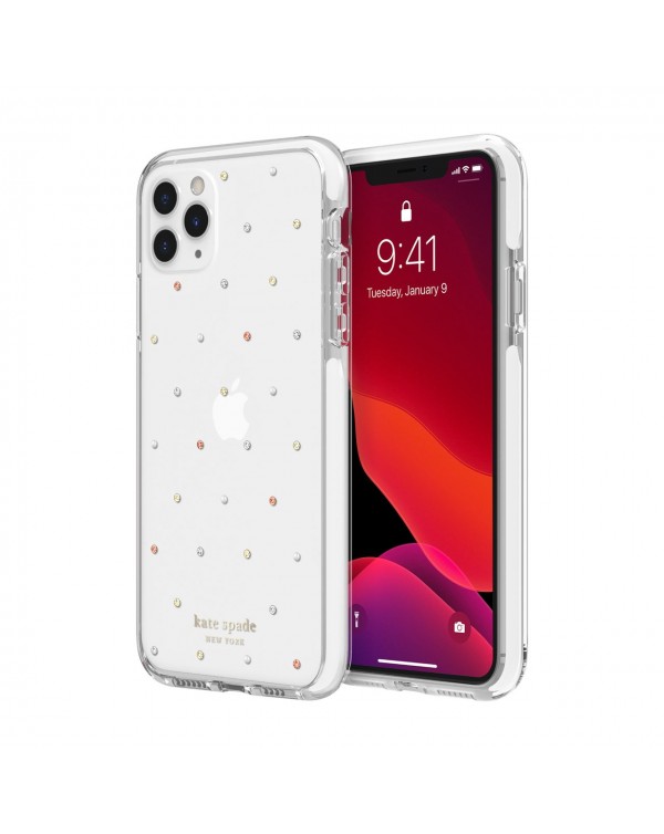 Kate Spade - Defensive Hardshell Case Pin Dot Clear for iPhone 11 Pro Max