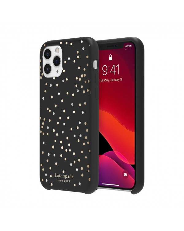 Kate Spade - Protective Hardshell Case Black Disco Dots for iPhone 11 Pro