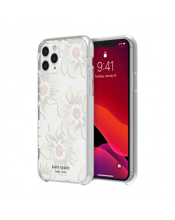 Kate Spade - Protective Hardshell Case Hollyhock Floral Clear for iPhone 11 Pro