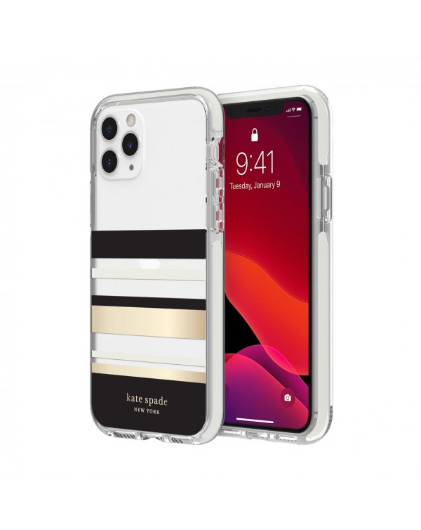Kate Spade - Defensive Hardshell Case Park Stripe Clear for iPhone 11 Pro