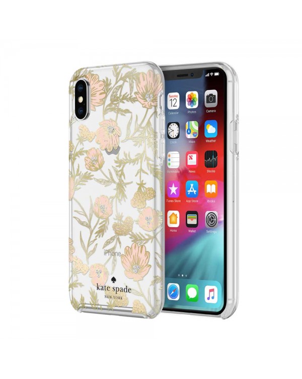 Kate Spade - Protective Hardshell Case Blossom Gold Foil for iPhone XS Max