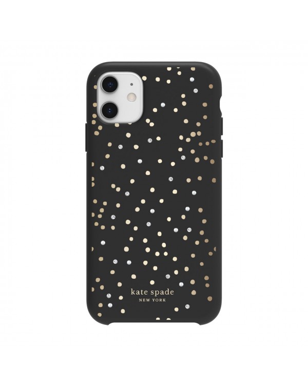 Kate Spade - Protective Hardshell Case Black Disco Dots for iPhone 11