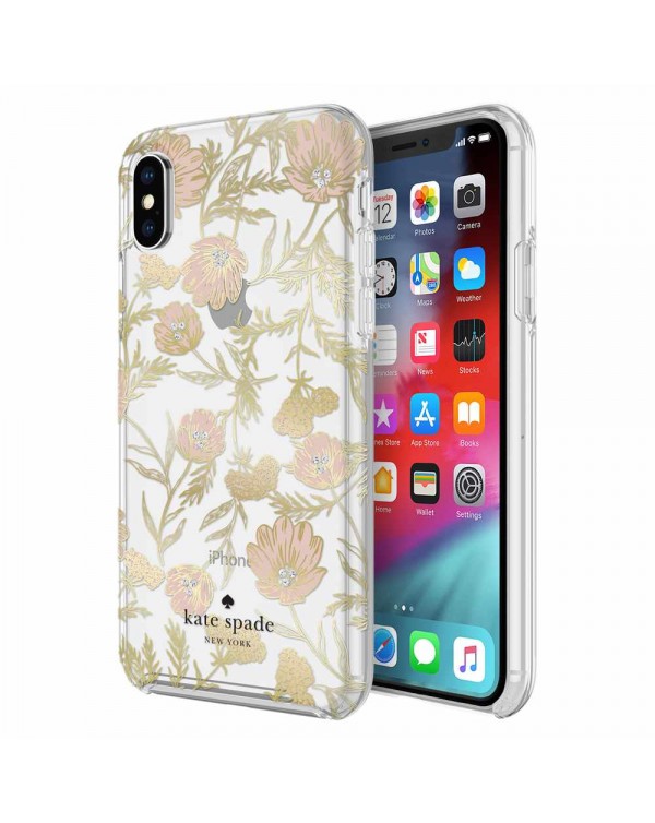 Kate Spade - Protective Hardshell Case Blossom Gold Foil for iPhone XS/X