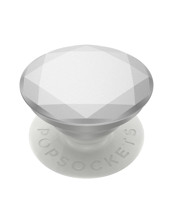 PopSockets - PopGrip (complete swappable PopGrip) Metallic Diamond Silver