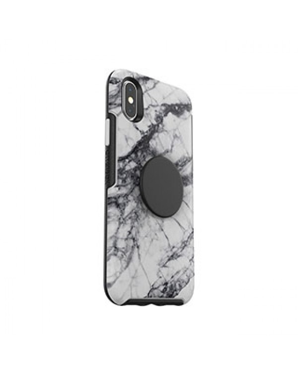 iPhone X/Xs Otterbox + POP White/Black (White Marble) Symmetry Series Case