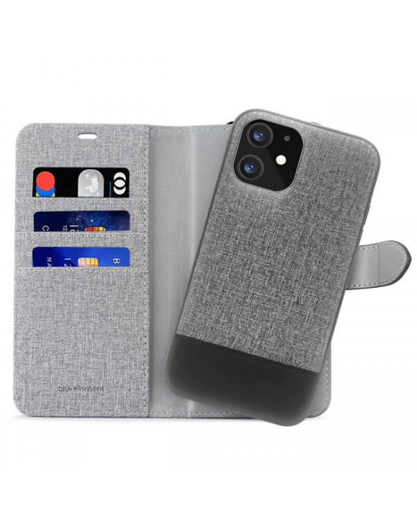 Blu Element - 2 in 1 Folio Case Gray/Black for iPhone 12/12 Pro