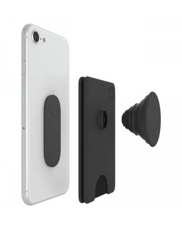 PopSockets - PopWallet+ (PopWallet with Swappable PopGrip) Black