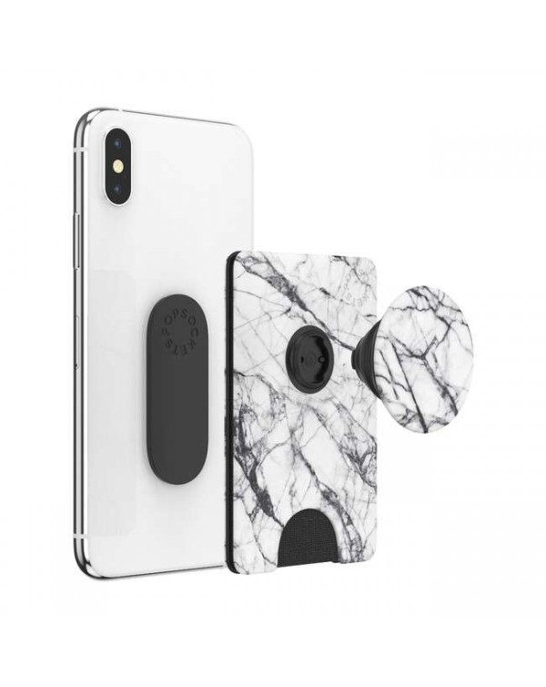 PopSockets - PopWallet+ (PopWallet with Swappable PopGrip) Dove White Marble
