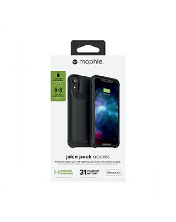 iPhone XR mophie black juice pack access case w/ Qi