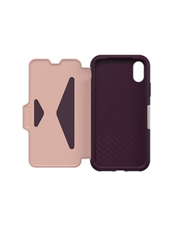 iPhone X/Xs Otterbox Purple/Pink (Royal Blush) Leather Strada Folio case