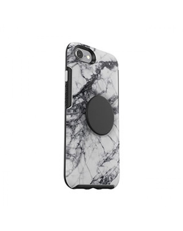 iPhone 8/7 Otterbox + POP White/Black (White Marble) Symmetry Series Case