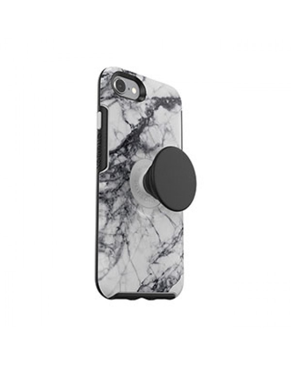 iPhone 8/7 Otterbox + POP White/Black (White Marble) Symmetry Series Case