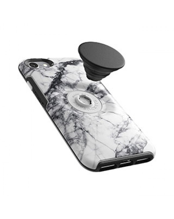 iPhone 8/7 Otterbox + POP White/Black (White Marble) Symmetry Series Case