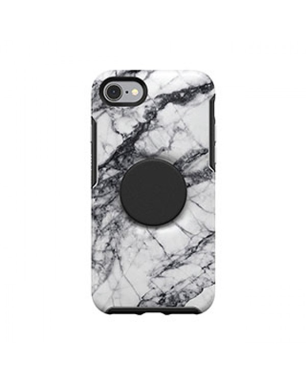 iPhone 8/7 Otterbox + POP White/Black (White Marble) Symmetry Series Case