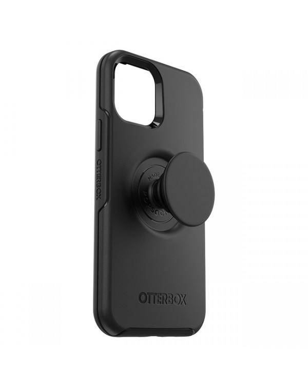 Otterbox - Otter + Pop Symmetry Case with Swappable PopTop Black for iPhone 12/12 Pro
