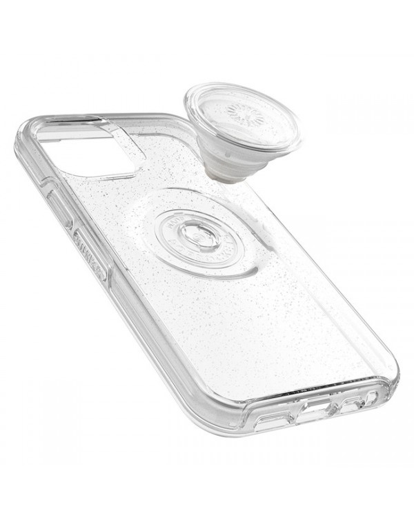 Otterbox - Otter + Pop Symmetry Clear Case with PopTop Silver Flake/Clear for iPhone 12/12 Pro