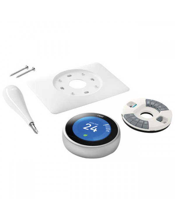 Google - Nest Learning Thermostat Third Generation Stainless Steel