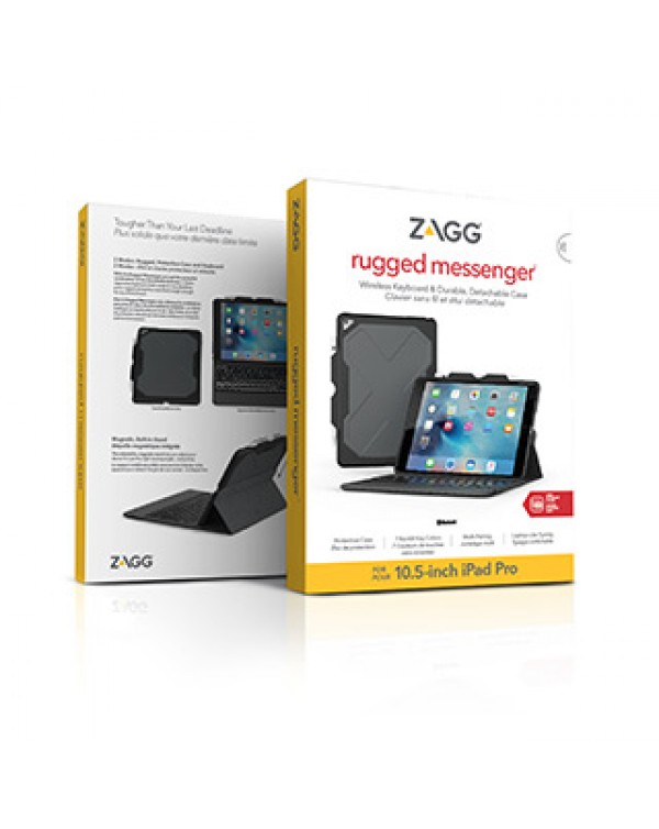 iPad Pro 10.5 (2017)/iPad Air 3rd Gen (2019) ZAGG Black Rugged Messenger Book and Keyboard Case