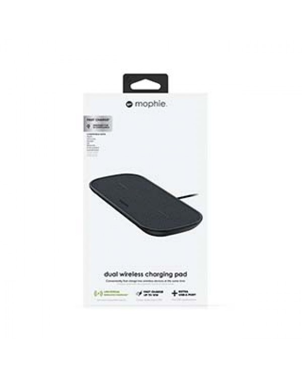 mophie 20W black wireless dual charge base