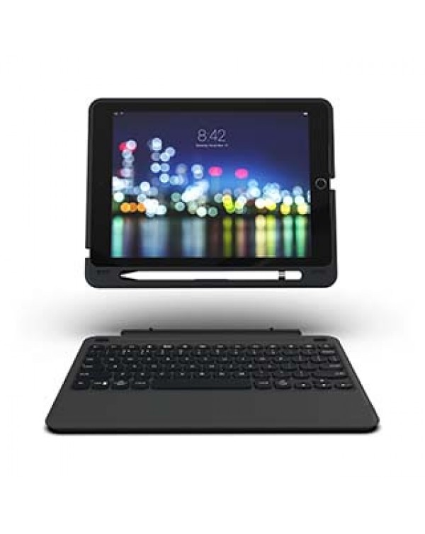 iPad 10.2 (2019/2020/2021)(7th/8th/9th Gen) ZAGG Black Keyboard Slim Book Case